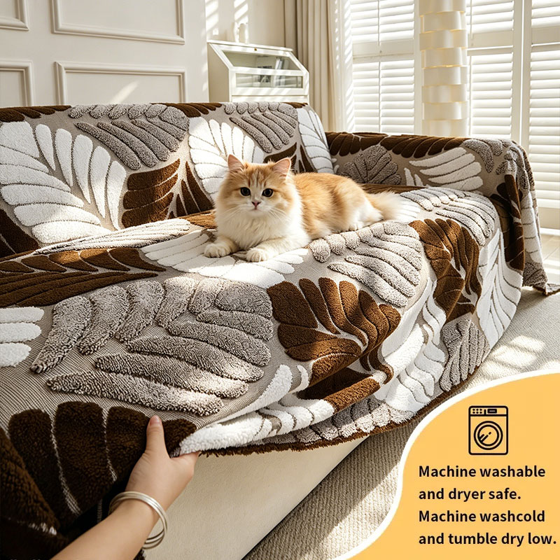 Textured Throw Natural - 1 funda para sofá tridimensional de