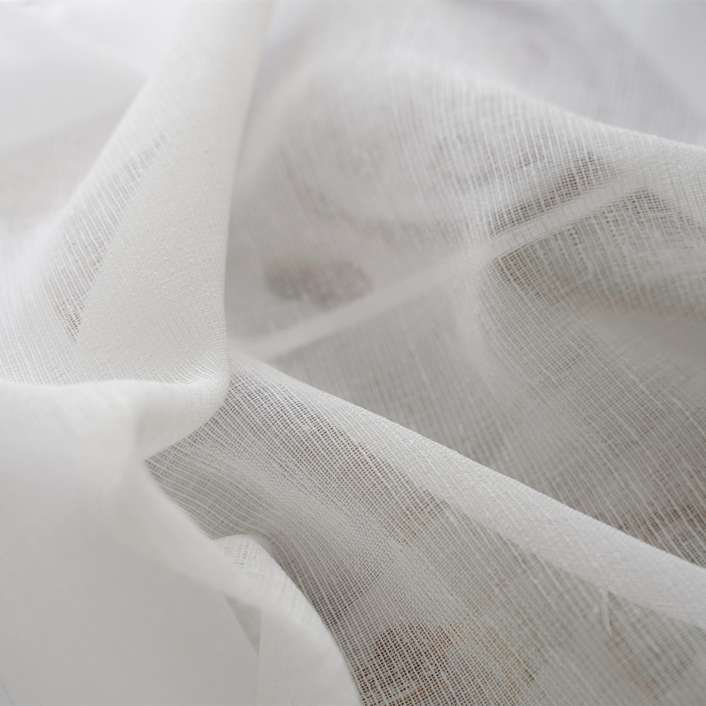 Linen Roller Blind - S Folds-cortinas transparentes de lino blanco