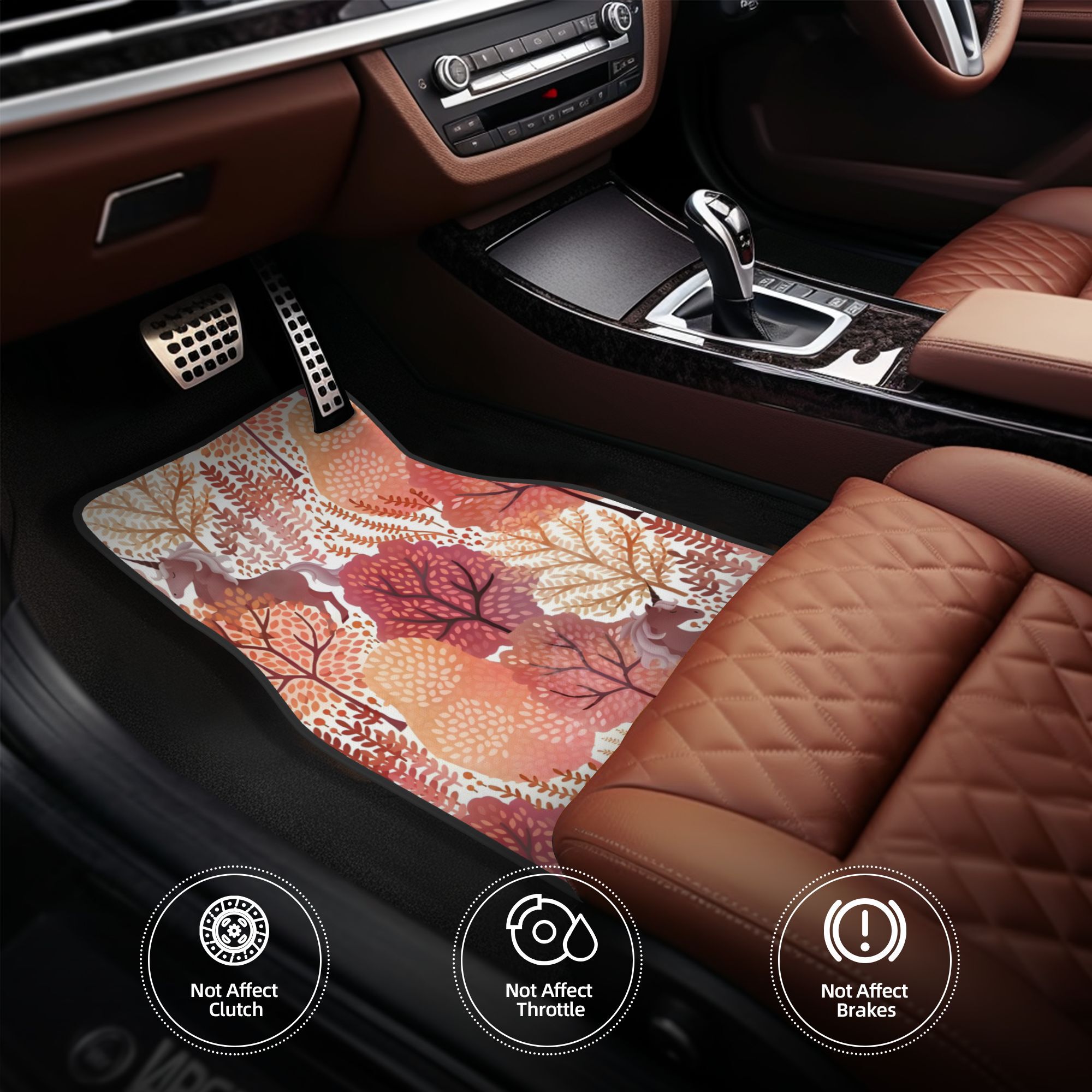 Interior Design Illustrated - Juego de 4 Alfombrillas para Auto