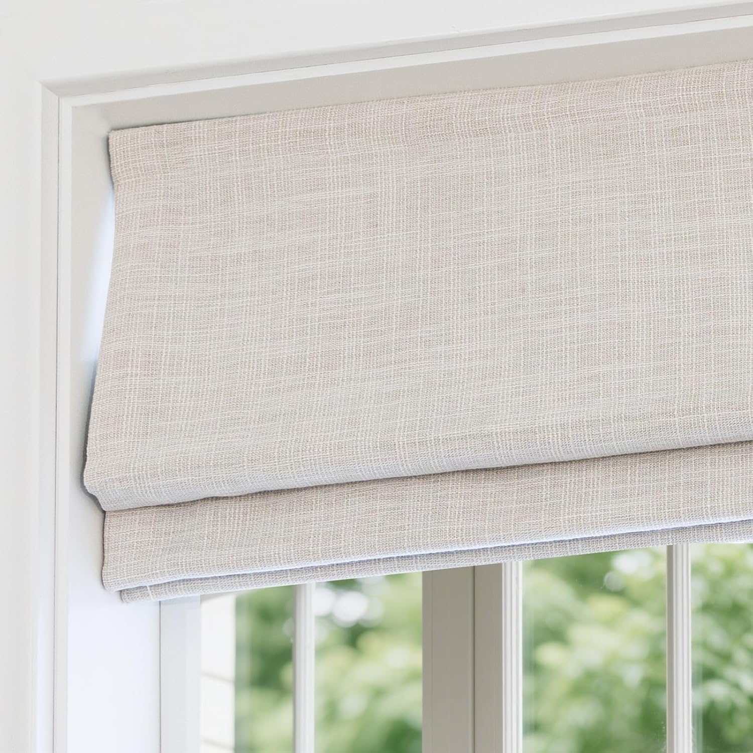 Linen Roller Blind - Persianas romanas de control de resorte