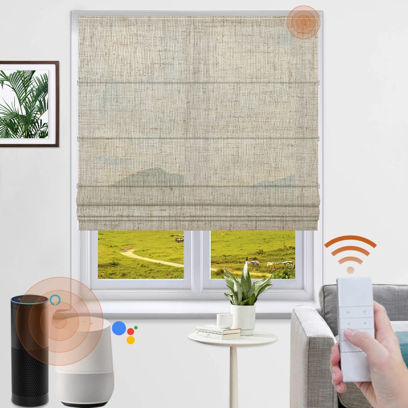Linen Roller Blind - Persianas enrollables inalámbricas de tela de