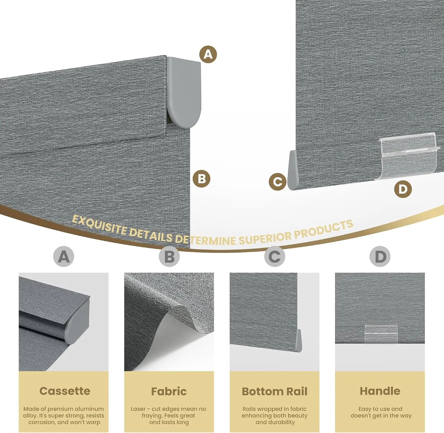 Persianas enrollables de filtr - Linen Roller Blind reseña y precio